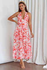 Bondi Keyhole Bust Maxi Dress Floral Pink