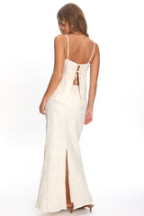 Alondra Textured Maxi Skirt Oatmeal