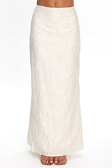 Alondra Textured Maxi Skirt Oatmeal