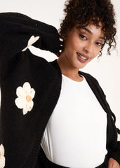 Daisy Large Flower Cardigan