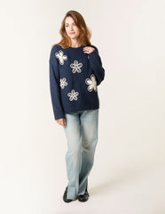 Jumper With Embroidered Flowers