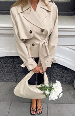 Wilda Cream Cropped Trench Coat