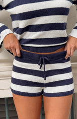 Willa Navy Stripe Knit Shorts