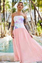 All Day Long Maxi Dress - Peach Multi