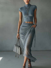 ARIADNA - BUTTONED TOP AND DRAPED SKIRT SET INCLUDED