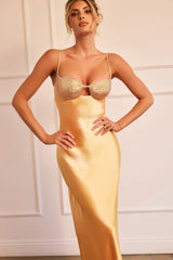 Aurora Crystal Maxi Dress - Sunset