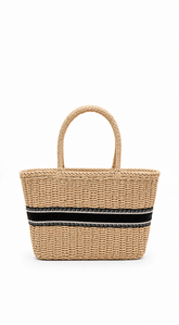 Pam Faux Straw Tote Bag - Ivory
