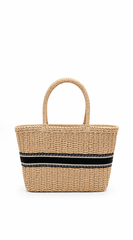 Pam Faux Straw Tote Bag - Ivory