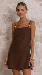Kelsea Mini Dress - Chocolate