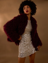 Shaggy Textured Fur Coat