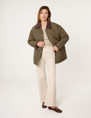 Diamond Quilted Oversized Coat