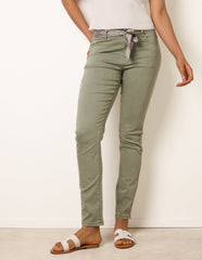 Slim Leg Stretch Denim Scarf Trousers