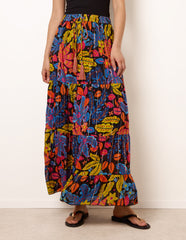 Tiered Bright Maxi Skirt