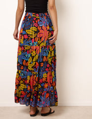 Tiered Bright Maxi Skirt