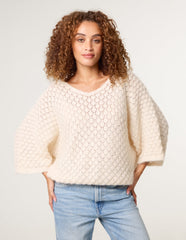Pointelle Knit Batwing Jumper