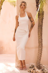 Chic Reigns Knit Midi Skirt - Beige