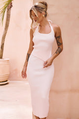 Chic Reigns Knit Midi Skirt - Pink