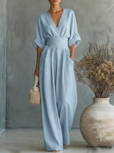 Elegant V-Neck High-Waisted Jumpsuit • S1