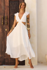 Gaining Ground Midi Dress - White