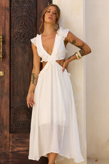 Gaining Ground Midi Dress - White