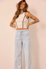 Gossip And Glitz Denim Pants - Light Blue