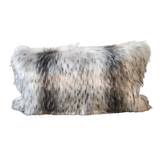 Grey Faux Fur Pillow 12X22