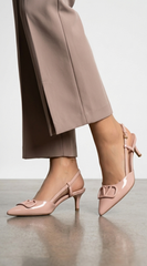 Paulina Sling back Kitten Heel - Beige