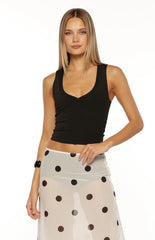 Langley Black V-Neck Tank