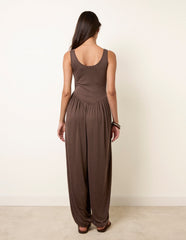 Jersey Balloon Leg Jumpsuit With Pockets