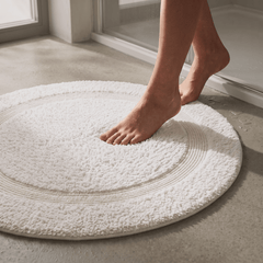 Organic Cotton Reversible Round Bath Mat - Delara
