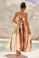 Plans For Summer Maxi Dress - Tan Multi