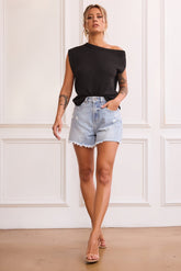 Soul Searching Denim Shorts - Washed Blue