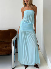 Jesemia Halter Blouson Maxi Dress Blue