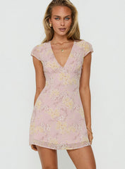 Cannelloni Mini Dress Lilac Floral