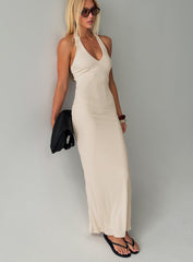 Sakiri Halter Maxi Dress Cream
