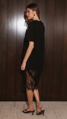 Danika T-Shirt Midi Dress - Black