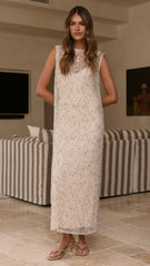 Matisse Sequins Maxi Dress - Cream