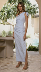 Nahilla One Shoulder Maxi Dress - Baby Blue
