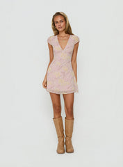 Cannelloni Mini Dress Lilac Floral