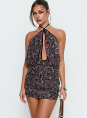 Drifting Away Chiffon Mini Dress Paisley