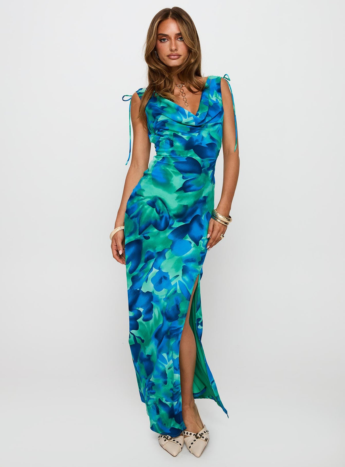 Symphonies Cowl Maxi Dress Multi