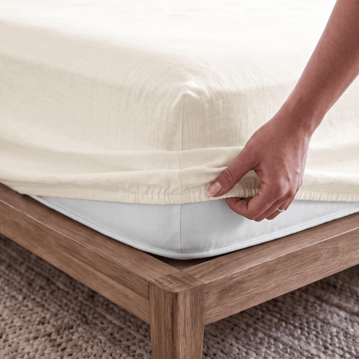 100% European Flax Linen Fitted Sheet - Delara