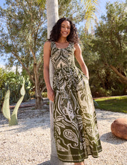 Sleeveless Shirred Dress