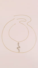 Rhinestone Snake Body Chain - Silver