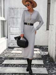 Massey Knit Midi Sweater Dress - Grey