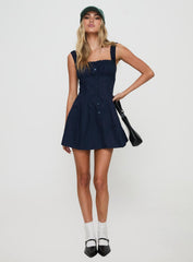 Wait For You Mini Dress Navy Tall