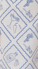 Sylvia Midi Dress - Chilli Cactus - White/Blue
