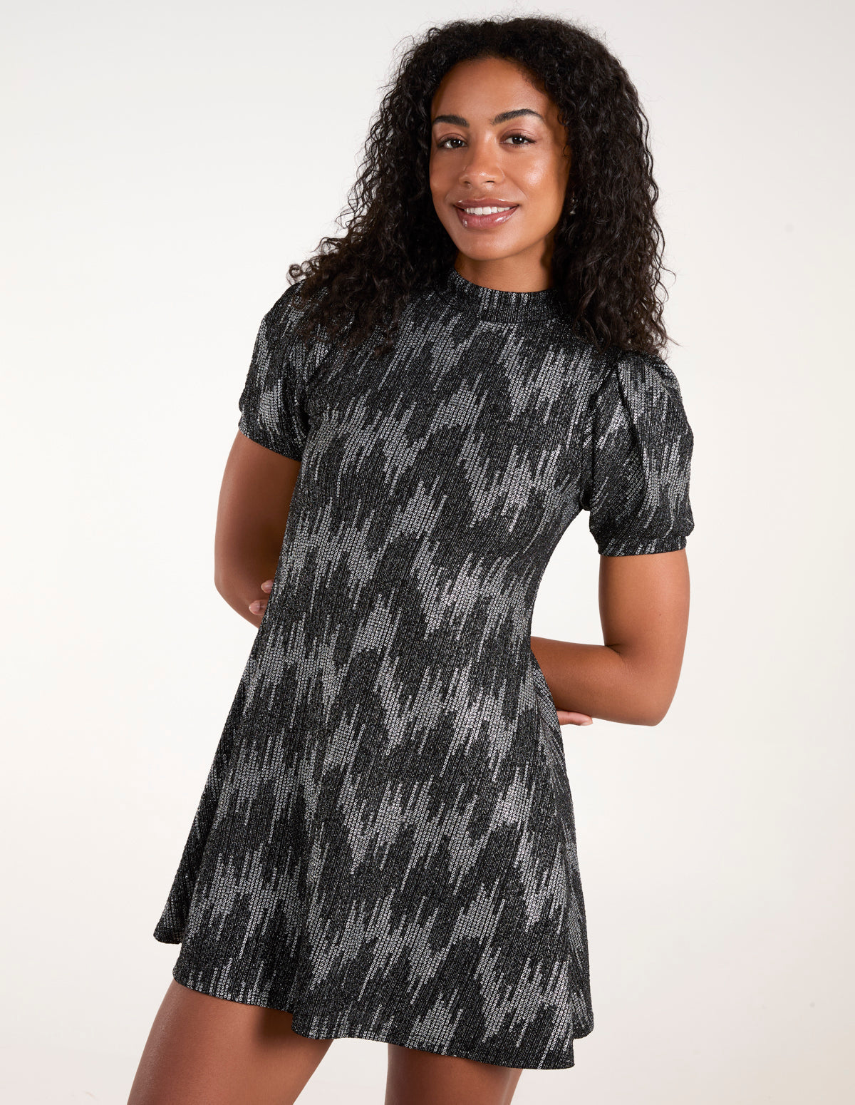 Puff Sleeve Swing Dress