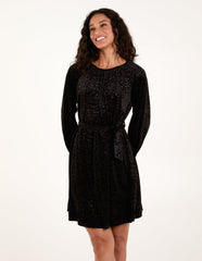 Velvet Belted Swing Dress