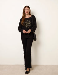 Embroidered Sequin Flower Top